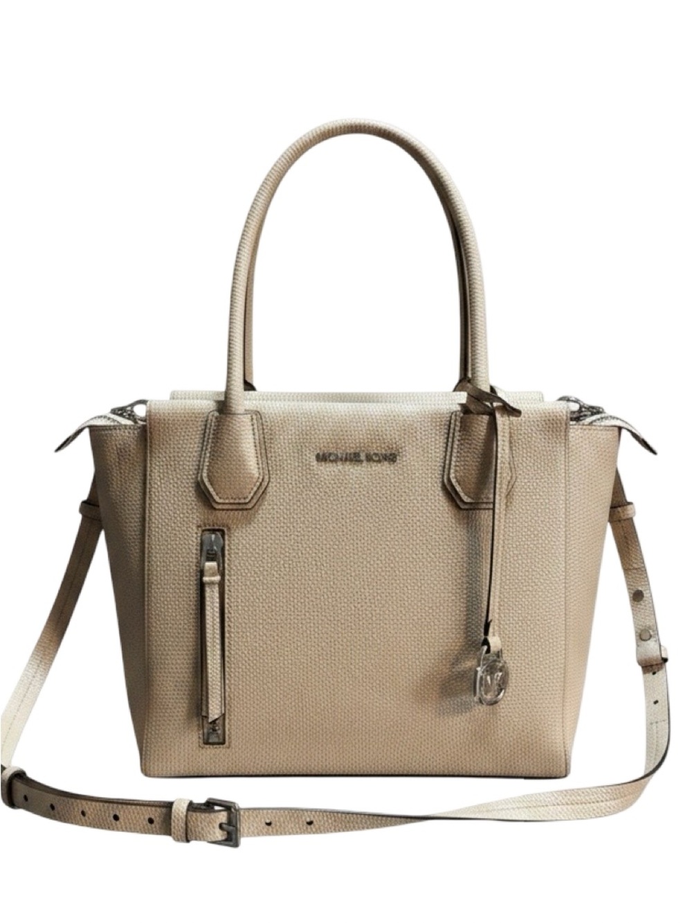 Michael Kors Taupe Pebbled Leather Satchel